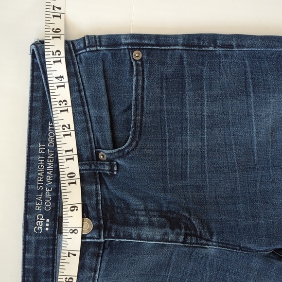 Gap Real Straight Fit Jeans 4 Blue Pockets - Picture 13 of 16